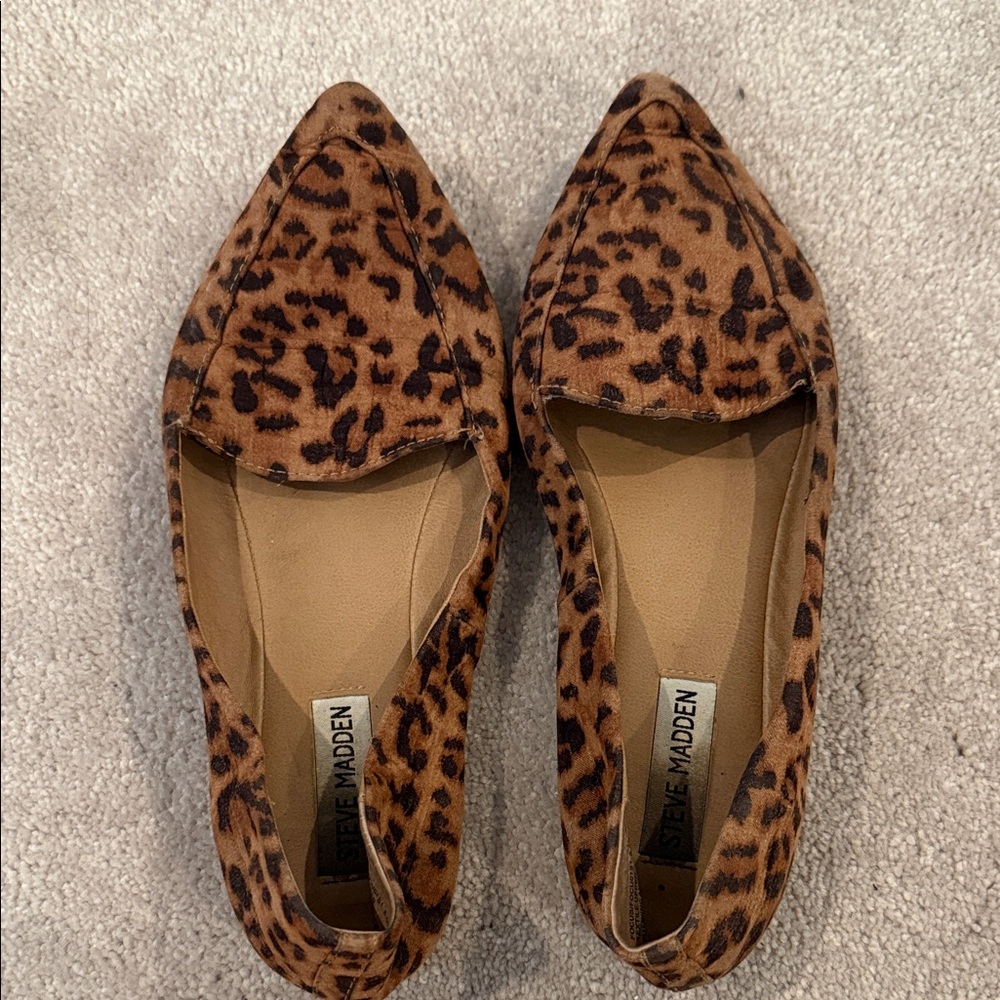 Steve Madden Brown Leopard Flats